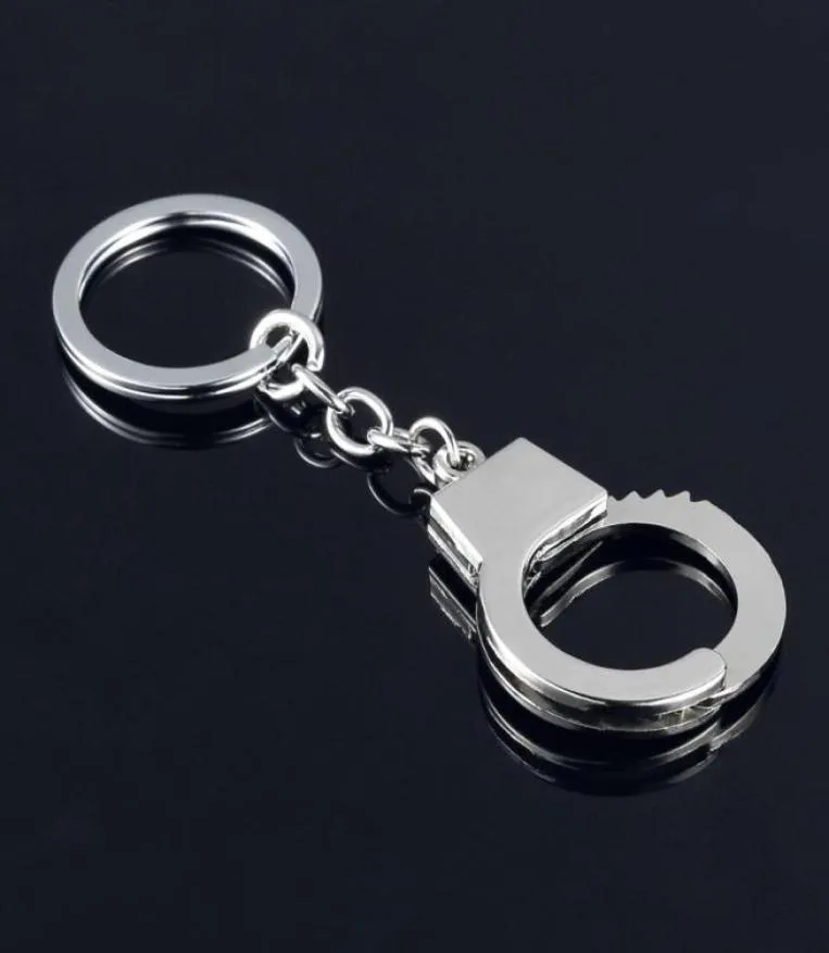 100pcslot Fashion Metal Handcuff Keychains Mini Handcuff Shaped Keyrings Key 2020New69780243374842