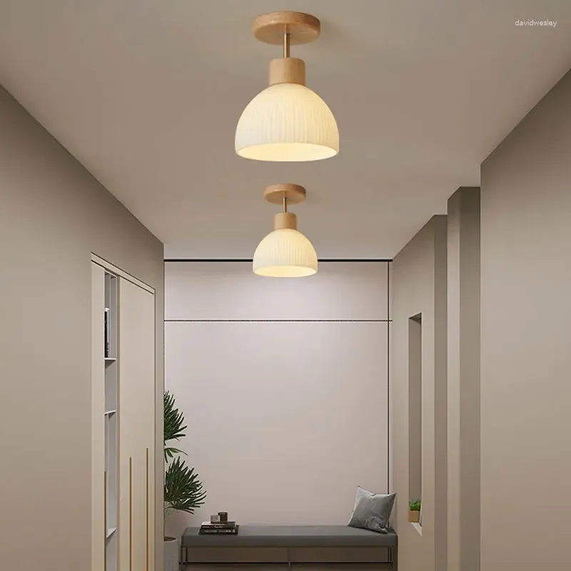 Deckenleuchten Nordic Massivholz Lampe Gang Eingang Wohnzimmer Dekoration LED LELLE LEITUNGEN HALLE Schlafzimmer Flur Badezimmer