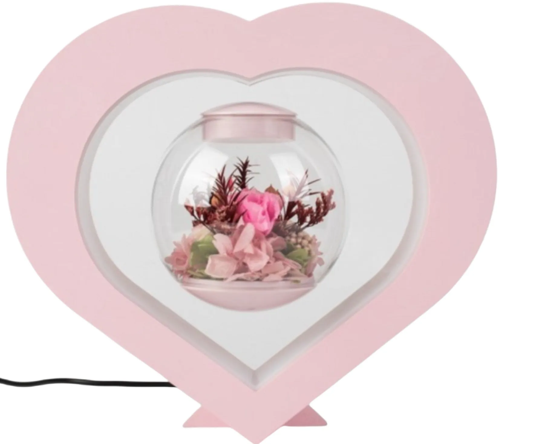 Gratis frakt Leviterande konserverad blomlampa med Bluetooth -högtalare, magnetiska flytande Eternal Flowers LED Light Rotating Artificial Rose