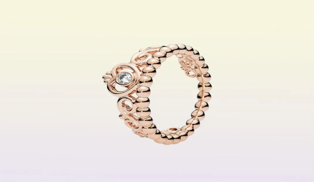 925 sterling zilver Mijn prinses stapelbare ring set originele doos voor vrouwen bruiloft CZ Diamond Crown 18K Rose Gold Ring2895123