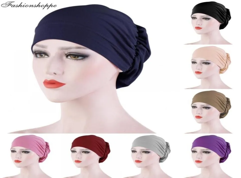 BeanieSkull Caps Women Hair Loss Scarf Elastic Lady Cancer Chemo Cap Muslim Turban Hat Arab Head Wrap Cover Beanie Headwear Skull4174814
