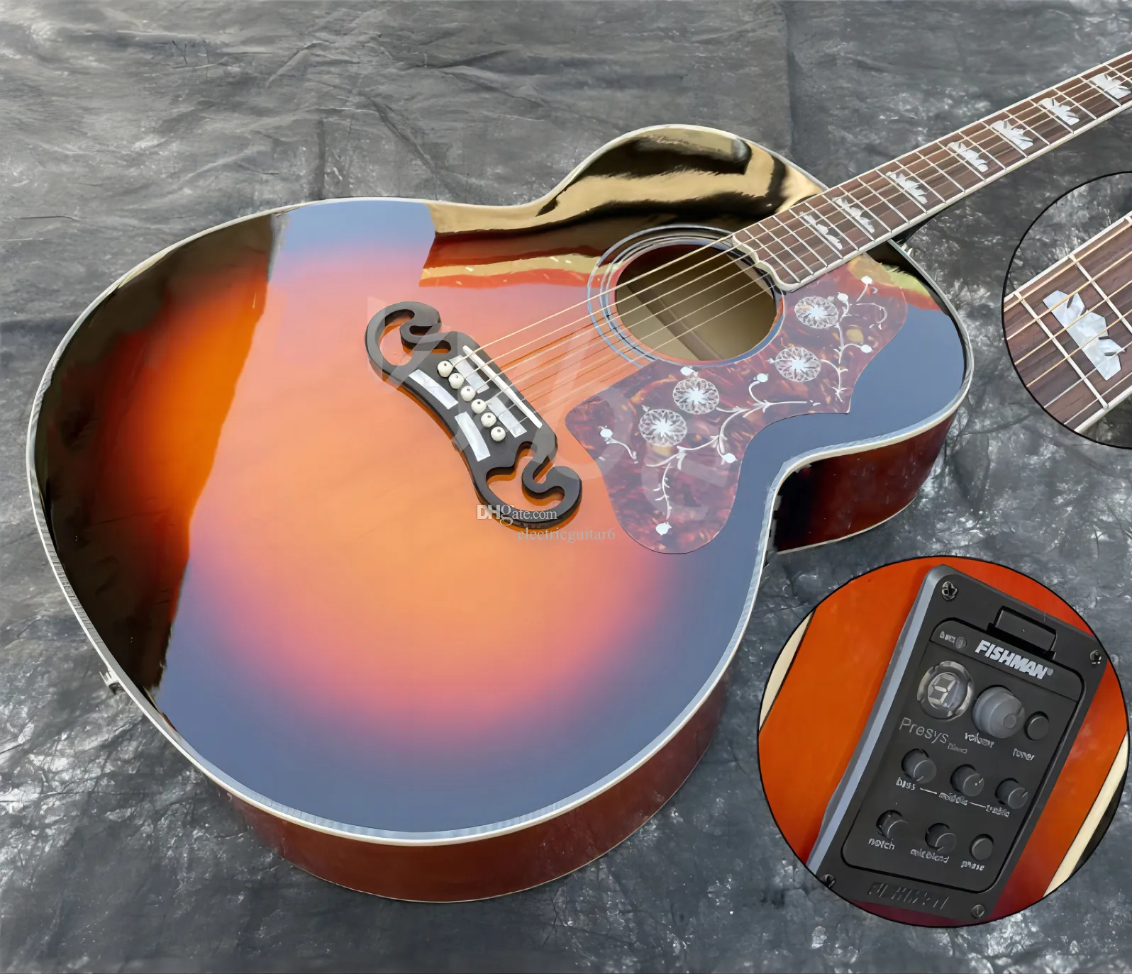VS VS Guitar High Level Acoustic ، Top Spruce Board ، Red Pickguard Rosewood Fingerboard ، متاح للشحن لمرة واحدة