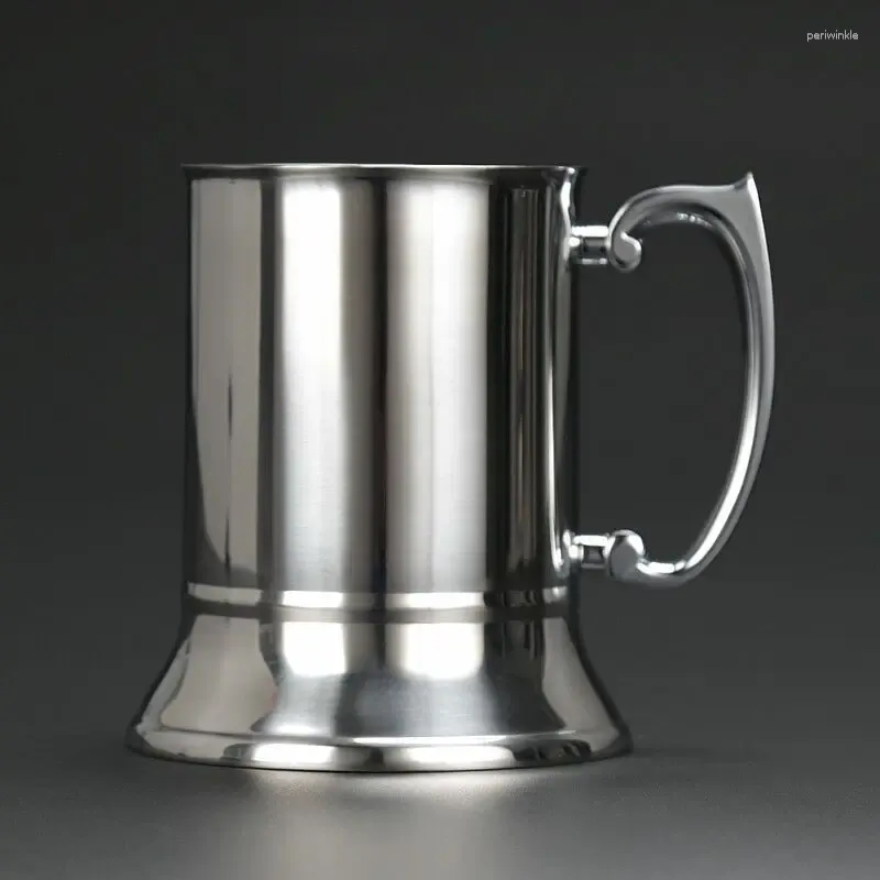 Mugs 450ml Tankard Stein Double Wall Stainless Steel Beer Mug Cocktail Breakfast Milk With Handgrip Coffee Cup Bar Tool 20PCS