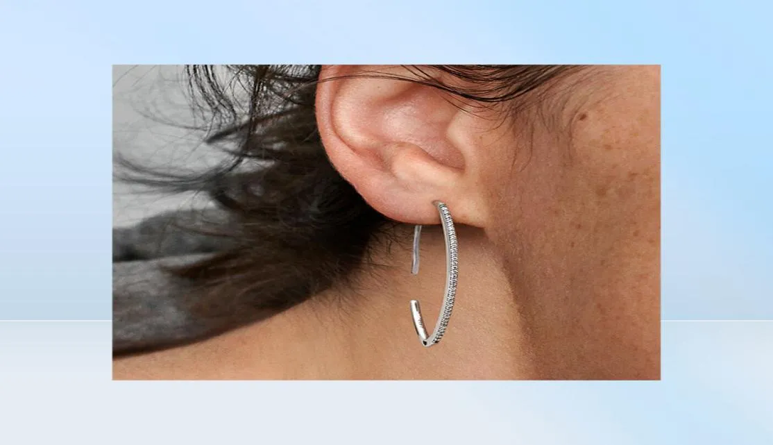 Pendientes de aro brillantes ovalados de Plata de Ley 100 925, accesorios de joyería de compromiso de boda a la moda para mujer, regalo 4501526