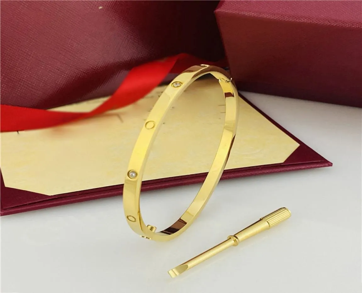 Luksusowy projektant śrubowa Kobiety śrubokręty śrubokrętny para złota bransoletka mężczyzn mody biżuterii Walentynki Prezent na Gir3615041