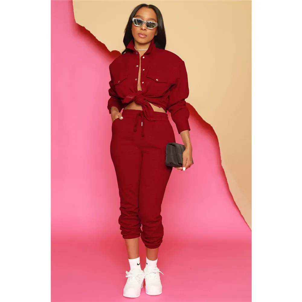 2024 Designer Women Tracksuits Fall Winter Sweatsuits Long Sleeve Turn-down Collar Shirt and Pants Two Piece Sets Solid Outfits Casual jogger suits Sporswear 8374