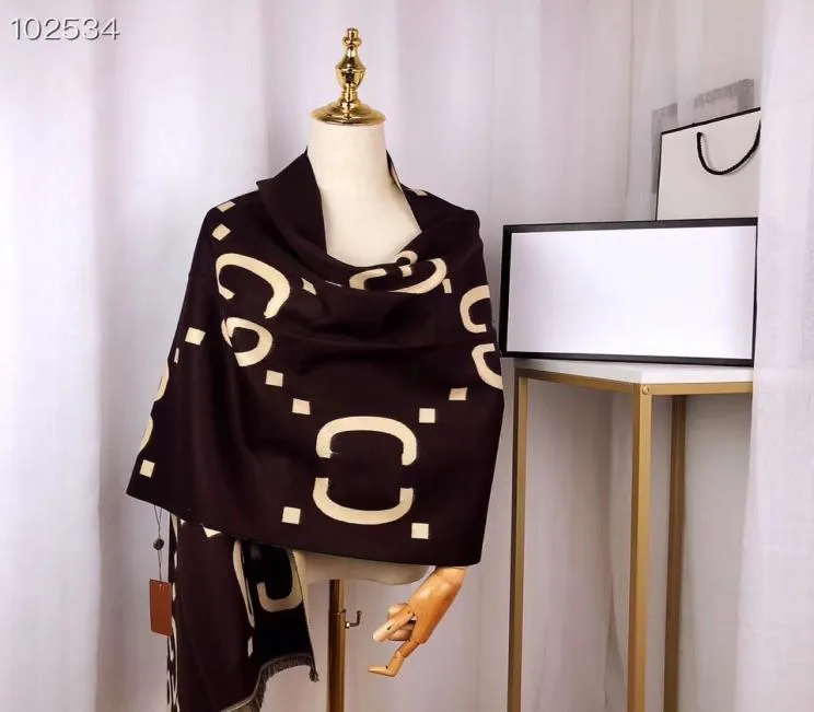 2020 Autumnwinter New G Brown Luxury Scarf Lovers Scarf 디자이너 숄 18065cm2680377