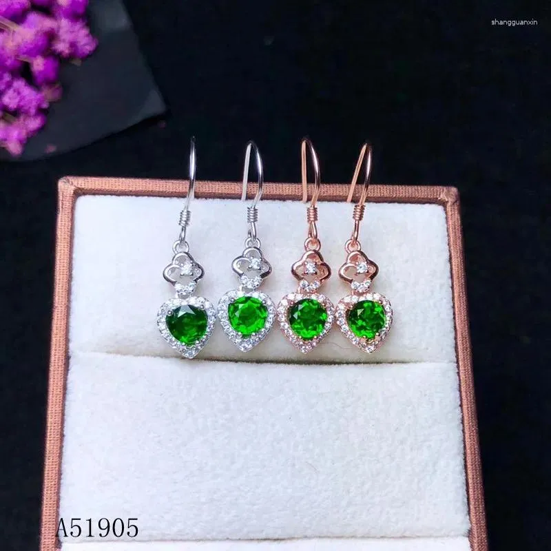 Dangle Earrings KJJEAXCMY Boutique Jewelry 925 Sterling Silver Inlaid Natural Diopside Gemstone Female Luxury Support Detection