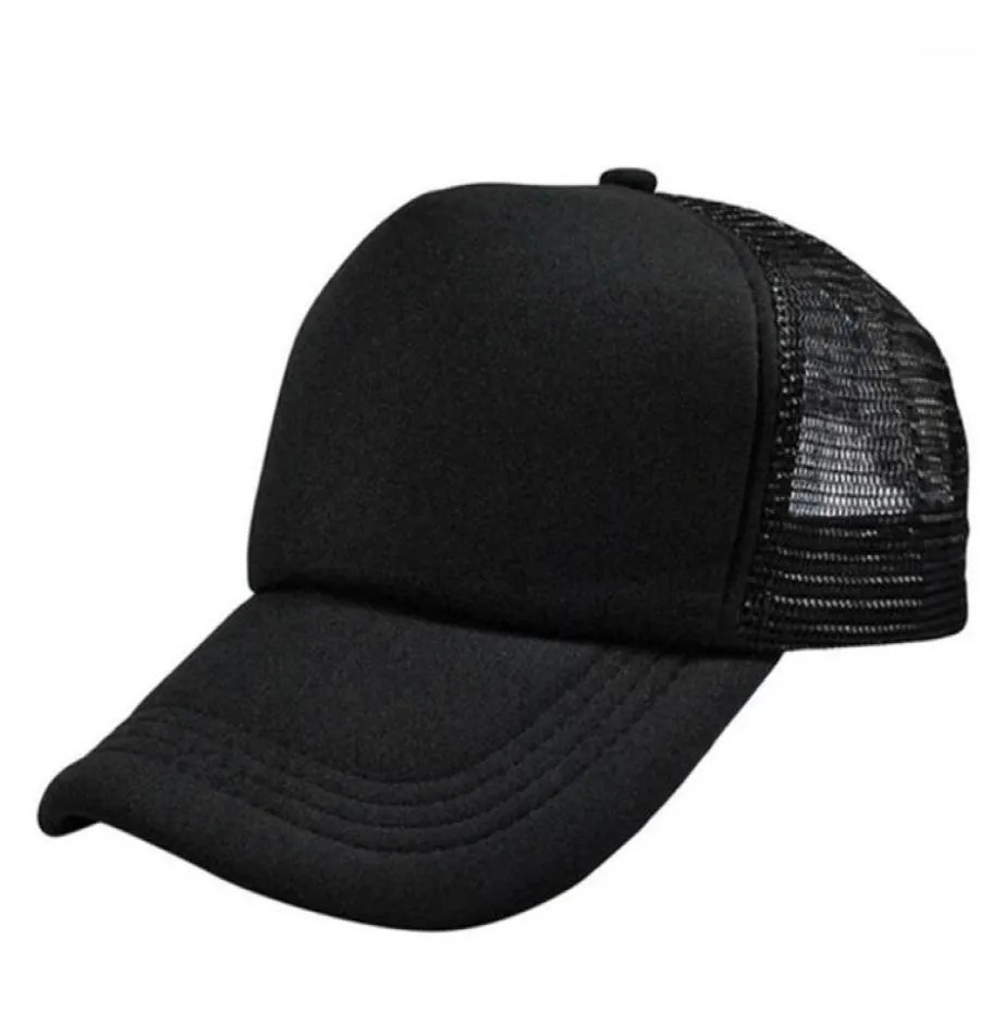 Kulkapslar diy vanlig färg tom hand ritning justerbar baseball solid trucker mesh böjd visir utomhus skuggning sol hattar1551072