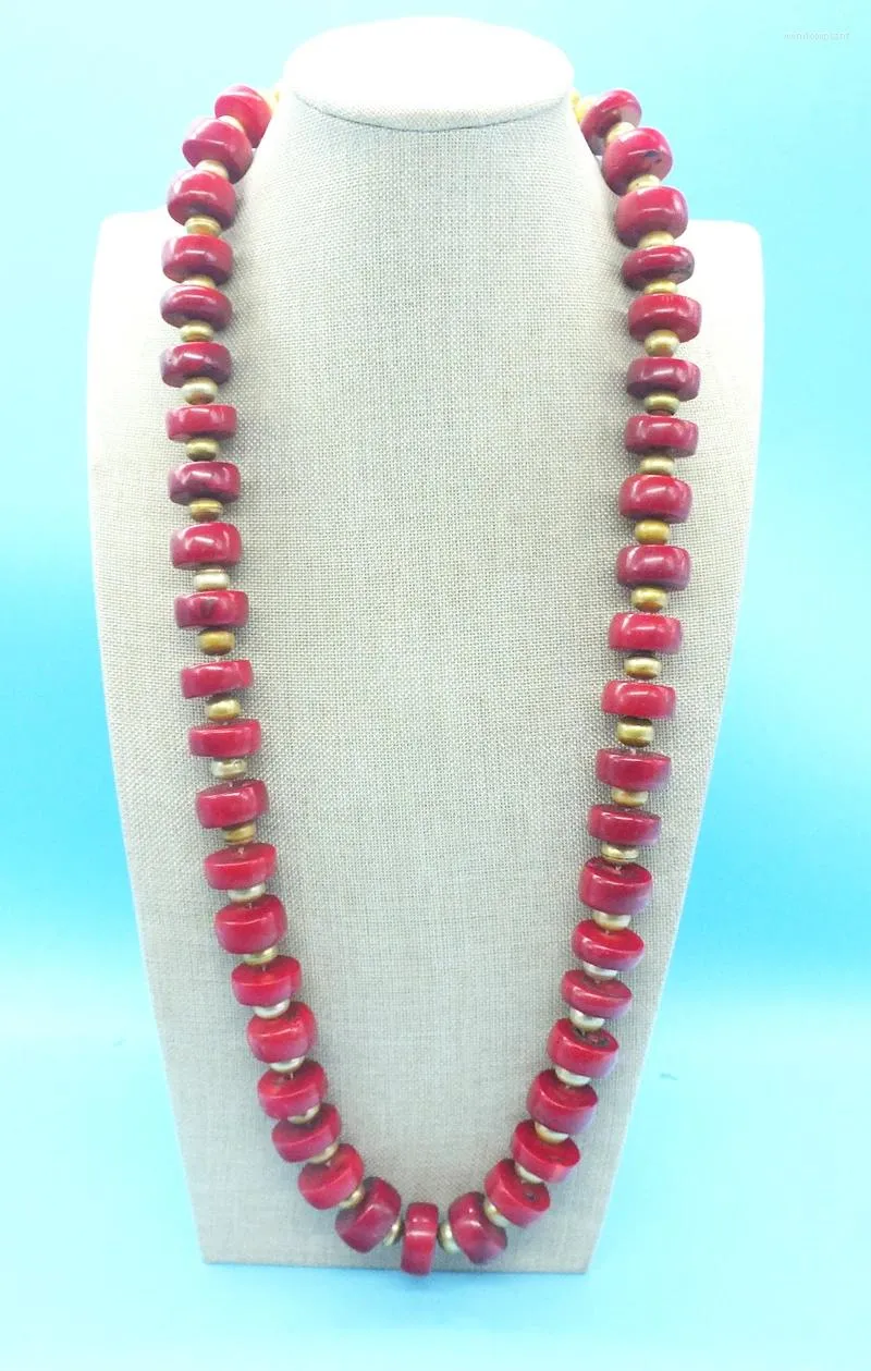 CHOKER Classic! 20 мм натуральное красное коралловое жемчужное ожерелье 30 "