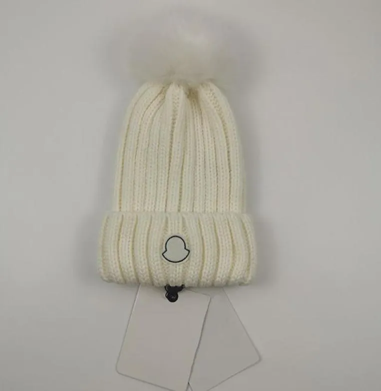 Chapéu de malha de pele pom moda designer crânio boné letras gorro unissex caxemira alta qualidade cor de cabelo ball8615490