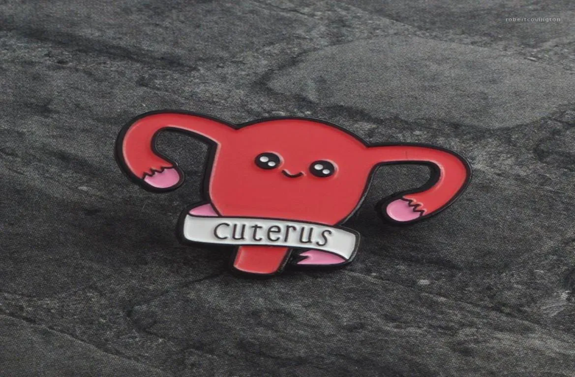 Pins Broschen Feminismus Hurra Cartoon Cuterus Uterus Emaille Pins Abzeichen Anstecknadel Zubehör Girl Power Women039 Rechte Femi1078163