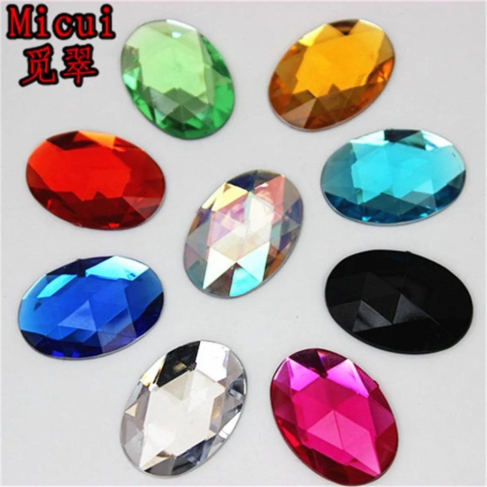 Micui 100 stcs 18 25 mm ovale acryl steentjes flatback kristallen stenen voor kledingjurk decoraties sieraden accessoires ZZ137215H