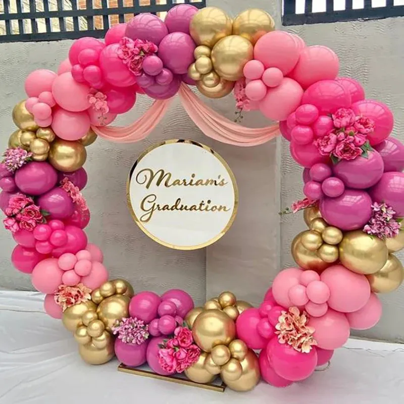 Gold Pink Balloon Arch Garland Kit Rose Red Latex Set for Birthday Wedding Party Decorations Baby Shower 231225