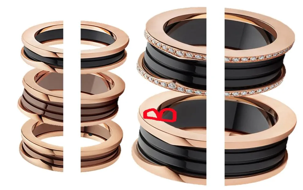 Luxury 316L Titanium Steel Zero Ring Couple Spring Ring Men And Women Black And White Ceramic Wedding Rings Whole2470608