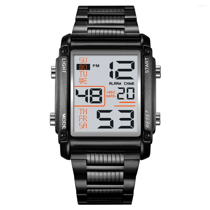 Polshorloges Skmei top luxe roestvrij staal countdown sport horloges 3Bar Waterpoof Chrono digitale polshorloge wekker relogios