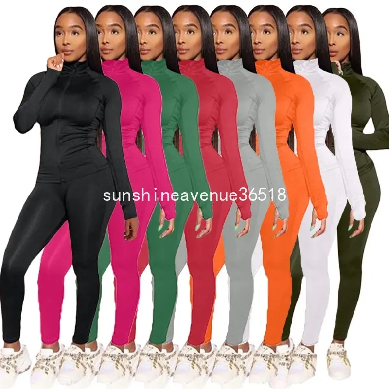 2024 Designer Tracksuits d'automne Femmes hivernales Tenues Pantalons de veste massive à manches longues en deux pièces Sorwork Sportswear Jogger décontracté costumes en gros en gros