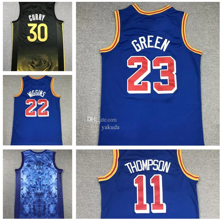 30 Curry 11 Thompson 23 Green 22 Wiggins Basketball Jerseys Tops MVP Top Sale Yakuda Store