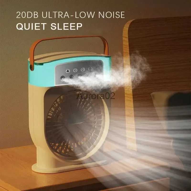 Electric Fan 3 in 1 Air Humidifier Cooling USB Fan with LED Night Light ...