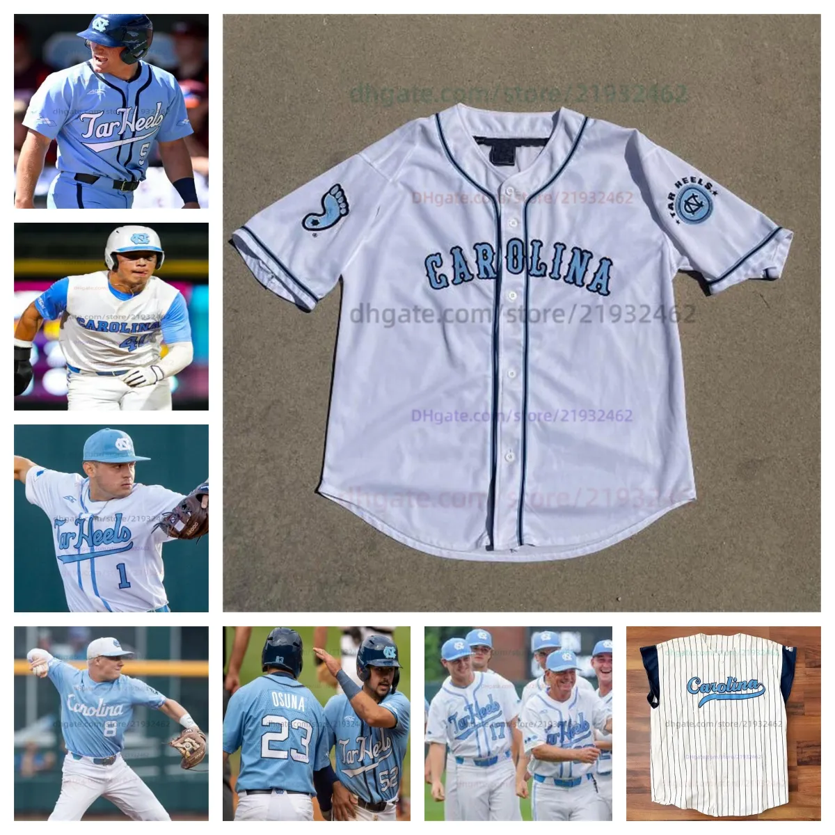 College North Carolina baseball NCAA Jersey Customized any name any number all stitched Matthew Matthijs Ben Peterson Kyle Percival Connor Bovair Dylan King