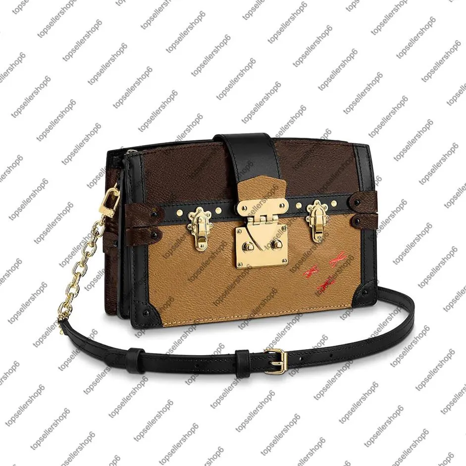 M43596 Embreagem de tronco Mulheres Lady Lady Smooth Heather Trim Torn Salva Bolsa Bolsa Crossbody Night Ombro Bag265g