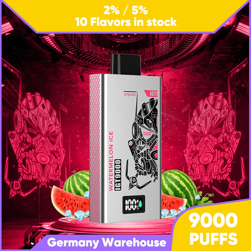 Kits de cigarros eletrônicos de certificação ISO originais canetas descartáveis ​​Vapes 9000Puffs 20mg 2% 5% NIC 500mAh Vaporizadores portáteis de vapor pré-preenchidos