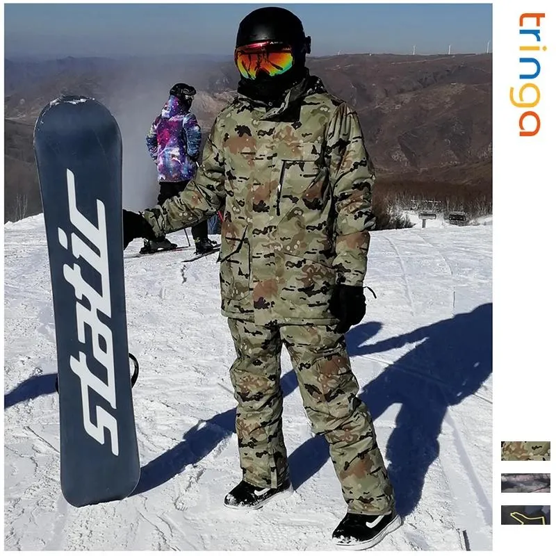 Giacche da sci da uomo inverno nuovi pantaloni da neve maschili impermeabili per esterni set di pantaloni da neve da sci e snowboard snowboard camicia da sci marchi da uomo marchi