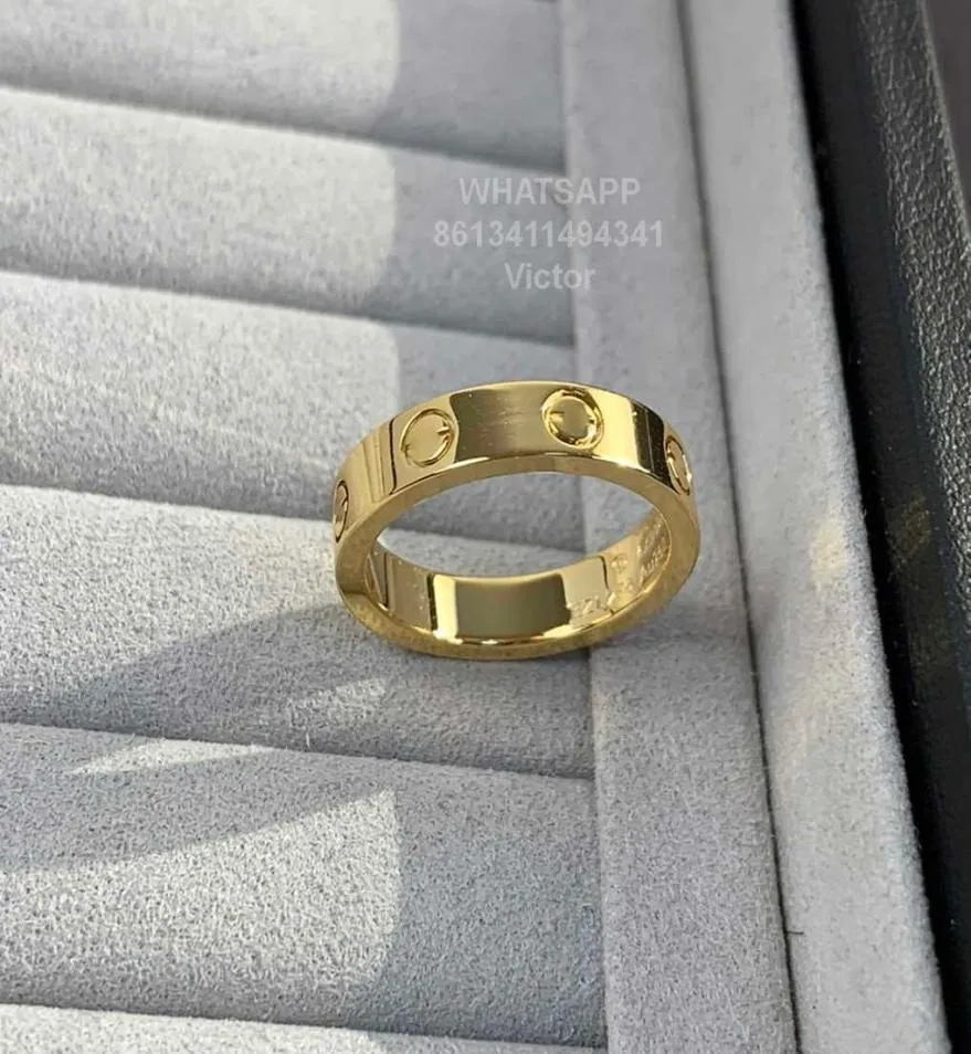 Band Rings 18K 36mm love ring V gold material will never fade narrow ring without diamonds luxury brand official reproductions Wi1622429