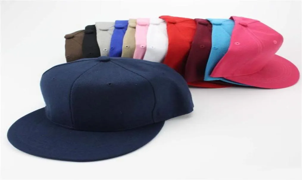 12 kleuren Zwart Snapback Baseball Caps Hoeden voor mannen en vrouwen Platte petten Hip Hop Cap Verstelbare Dans Zomer Snapback Whole5787734