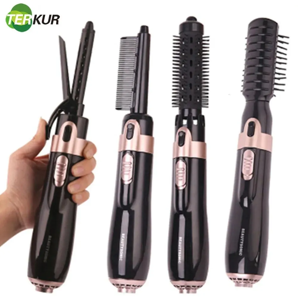 Trockner Haartrockner 4in1 Multifunktionale Styling-Tools One Step Blow Dryer Comb Negative Air Brush Style zum Trocknen Glätten Lockenwickler 2