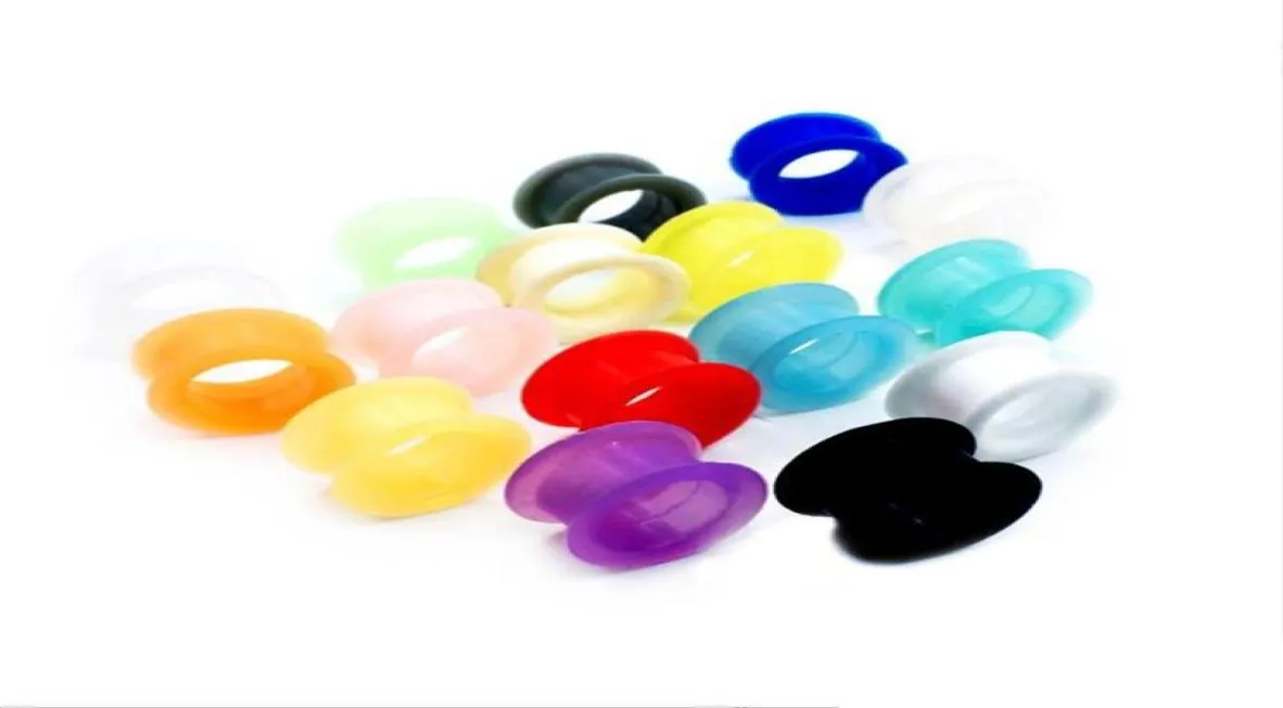 Plugs Tunnels 100PcsLot Mix 7 Color Body Jewelry Sile Ear Expander Plug Flesh Tunnel Gauge Drop Delivery 2022 Dhbql1249517