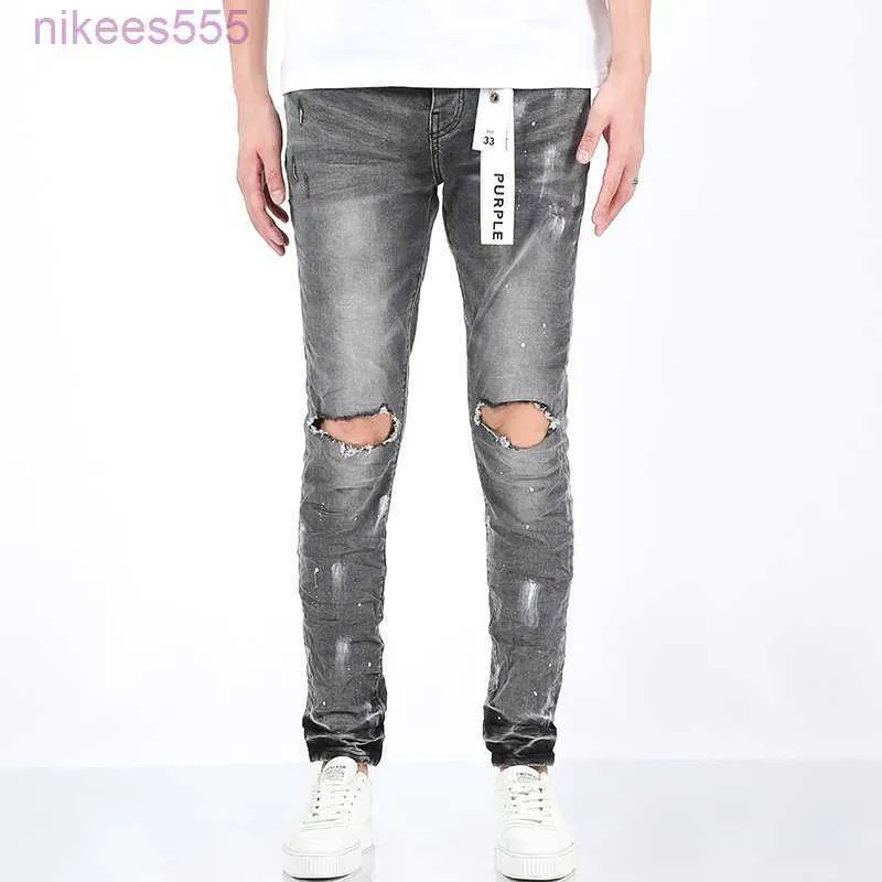 Jeans da uomo di marca viola firmati Trendy New Anti Aging Slim Fit Casual