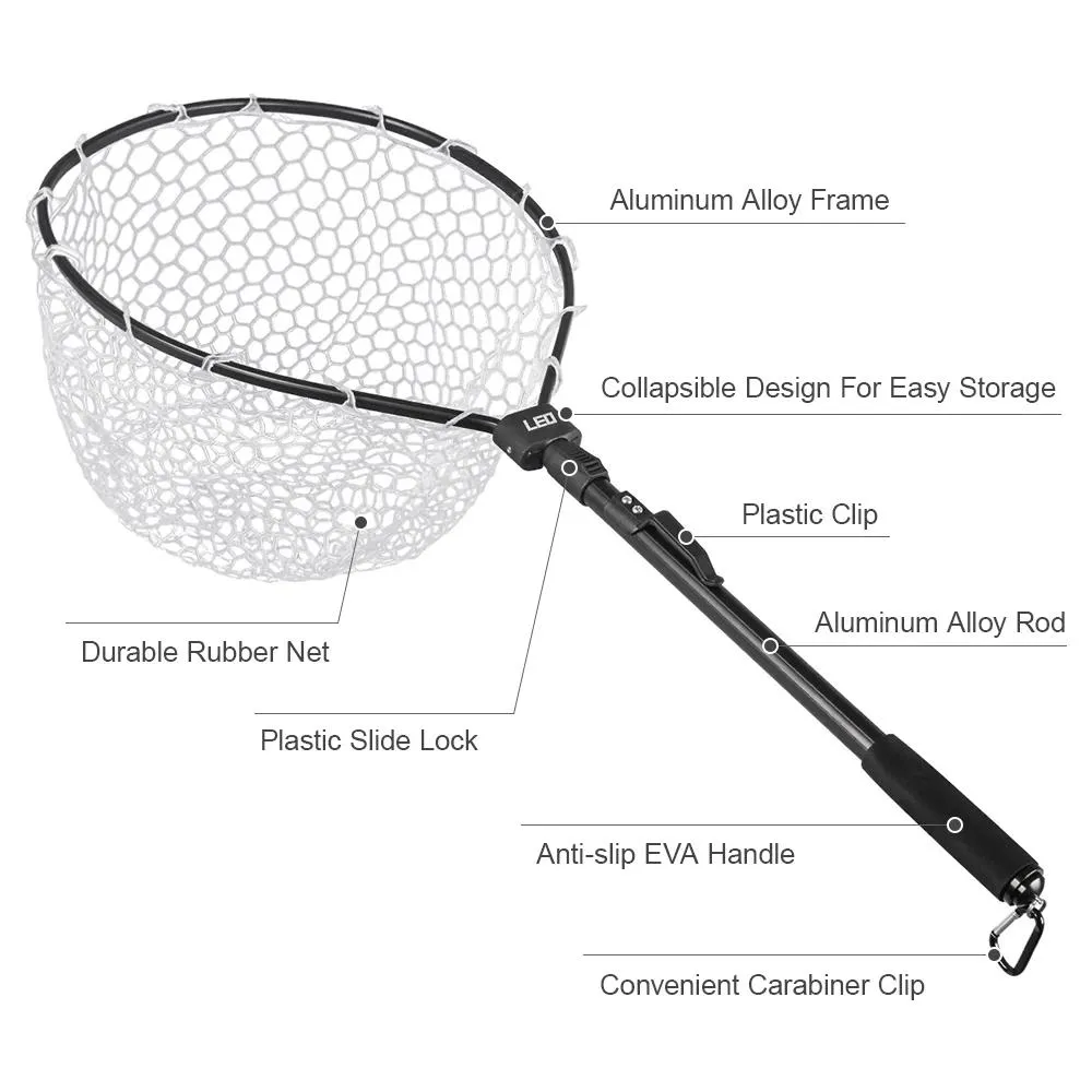 Accessories Leo Fly Fishing Net Fish Landing Net With Folding