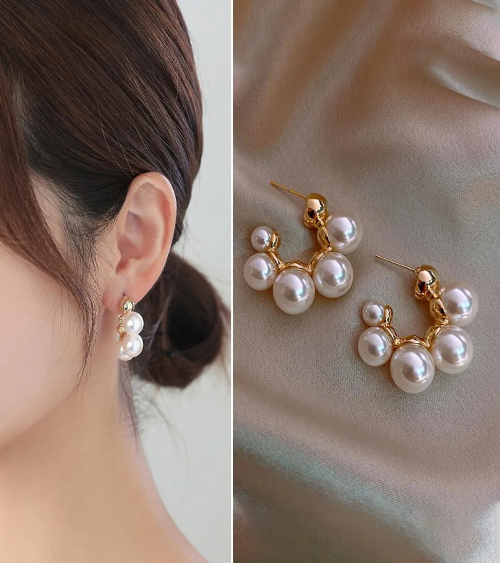 Boucles d'oreilles élégantes en perles de luxe pour femmes, bijoux de fête de mariage à la mode, 3348042