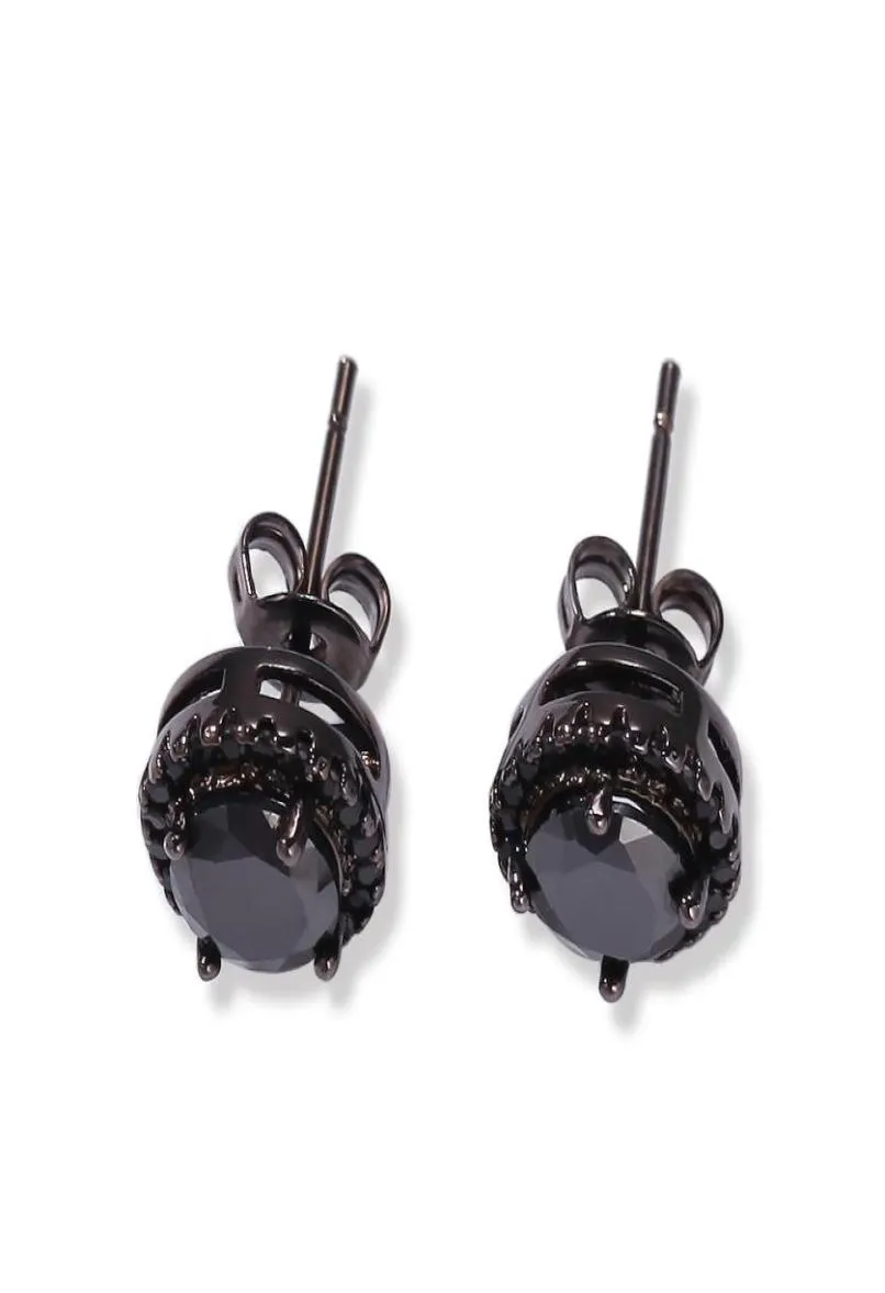 Hip hop hommes noir argent CZ boucles d'oreilles rondes pour hommes femmes vis arrière bijoux à la mode 9mm x 9mm2261008