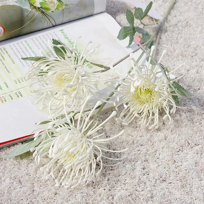 Fleurs décoratives Fleur artificielle Table maître maître de table légère de branche simple 3-parti pour la patron
