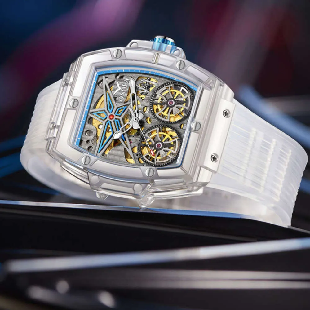 Richard's, reloj Miller de las diez mejores marcas para hombre, completamente automático, hueco, mecánico, transparente, doble rueda voladora, gas tritio