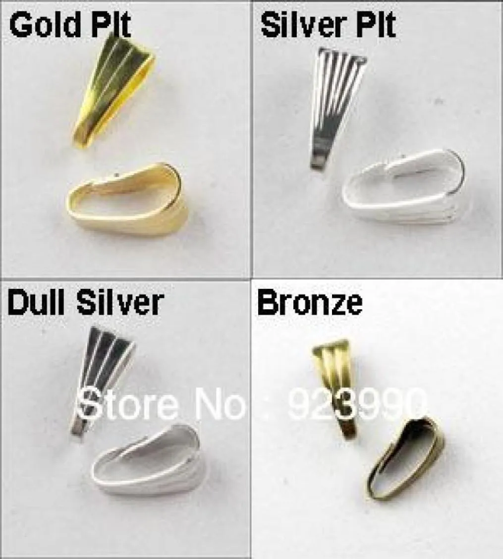 500st Necklace Connector Clip Bail Gold Silver Bronze Pull Silver Plated 3x7mm för smycken Making Craft DIY W029248735968