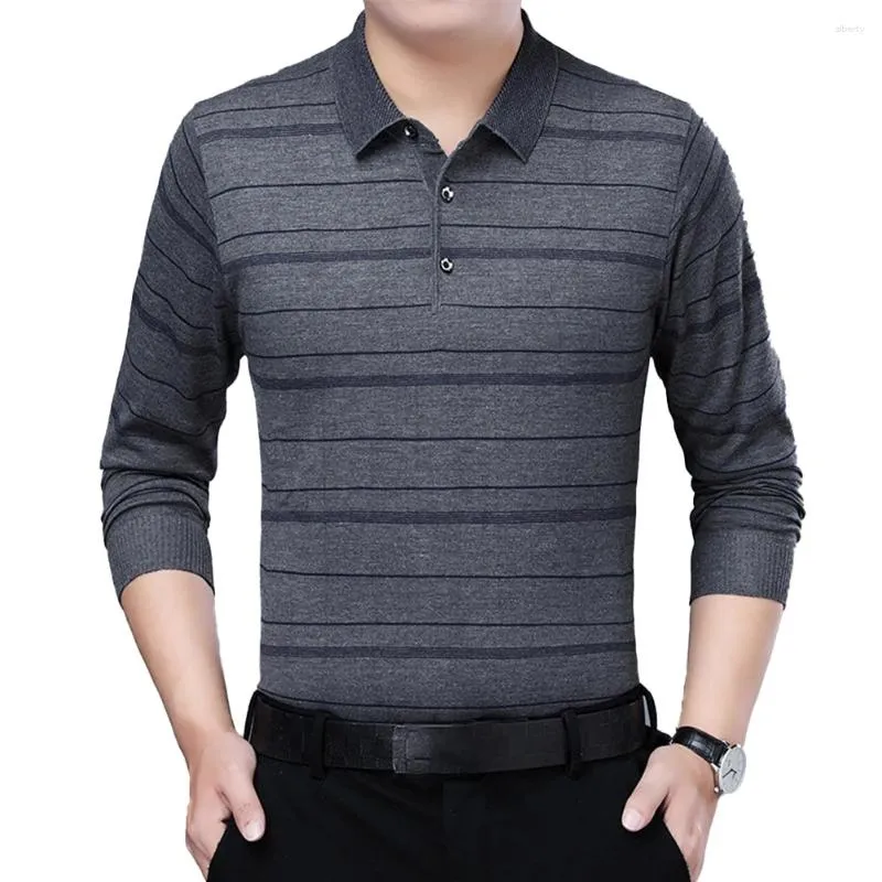 Men's Polos Button Collar Mens Dress Shirt Business Formal Blouse Slim Fit Long Sleeve Tops Casual T Grey/Red/Blue/Navy Blue