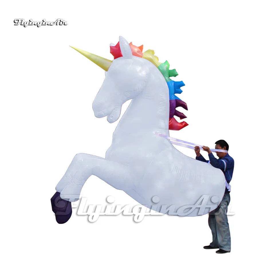 Costume Gonfiabile Unicorno Adulti - Tuta Divertente Per Feste E Halloween Con Ventola Integrata - Foto 5