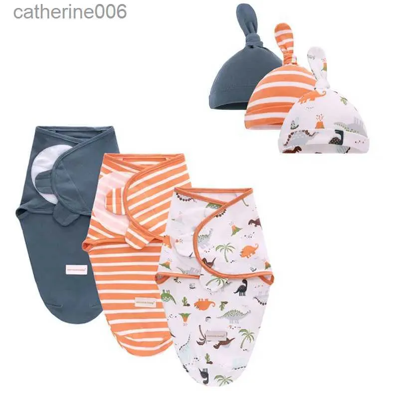 寝袋3pcs/set 0-6ヶ月のベビー寝袋新生児封筒coco coco swaddle soft cotton receiving branklet bedding sackl231225