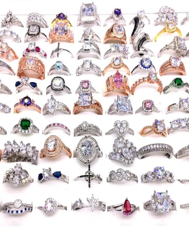 intero 30 pz lotto women039s anelli strass cristallo zircone pietra anello gioielli coppia regali fedi nuziali mix stili moda 7345133
