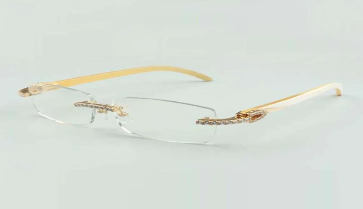 2021 designers endlesses diamonds glasses frame 3524012 natural white buffs horns eyeglasses size 3618140mm3036260