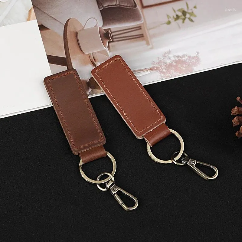 Keychains Keychains Retro Vintage Vintage authentique en cuir Keychain Couple Hommes Femmes Vraie Key Chain de voiture réelle