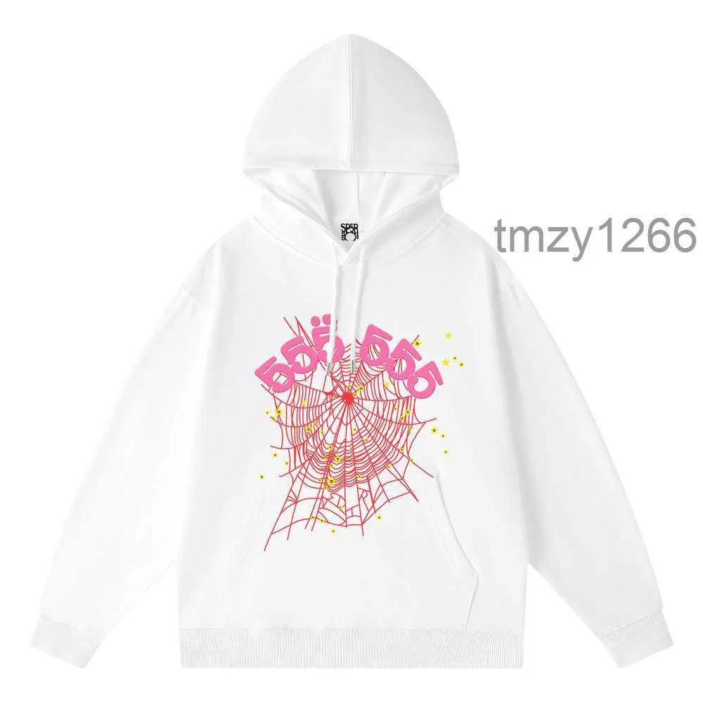 Black and White Designer Hoodie Womens Fashion Clothe Baseball Pullover High Quality Foam Print Spider Web Graphic Pink Sweatshirts Y2k Pullovers Jacke FL8I