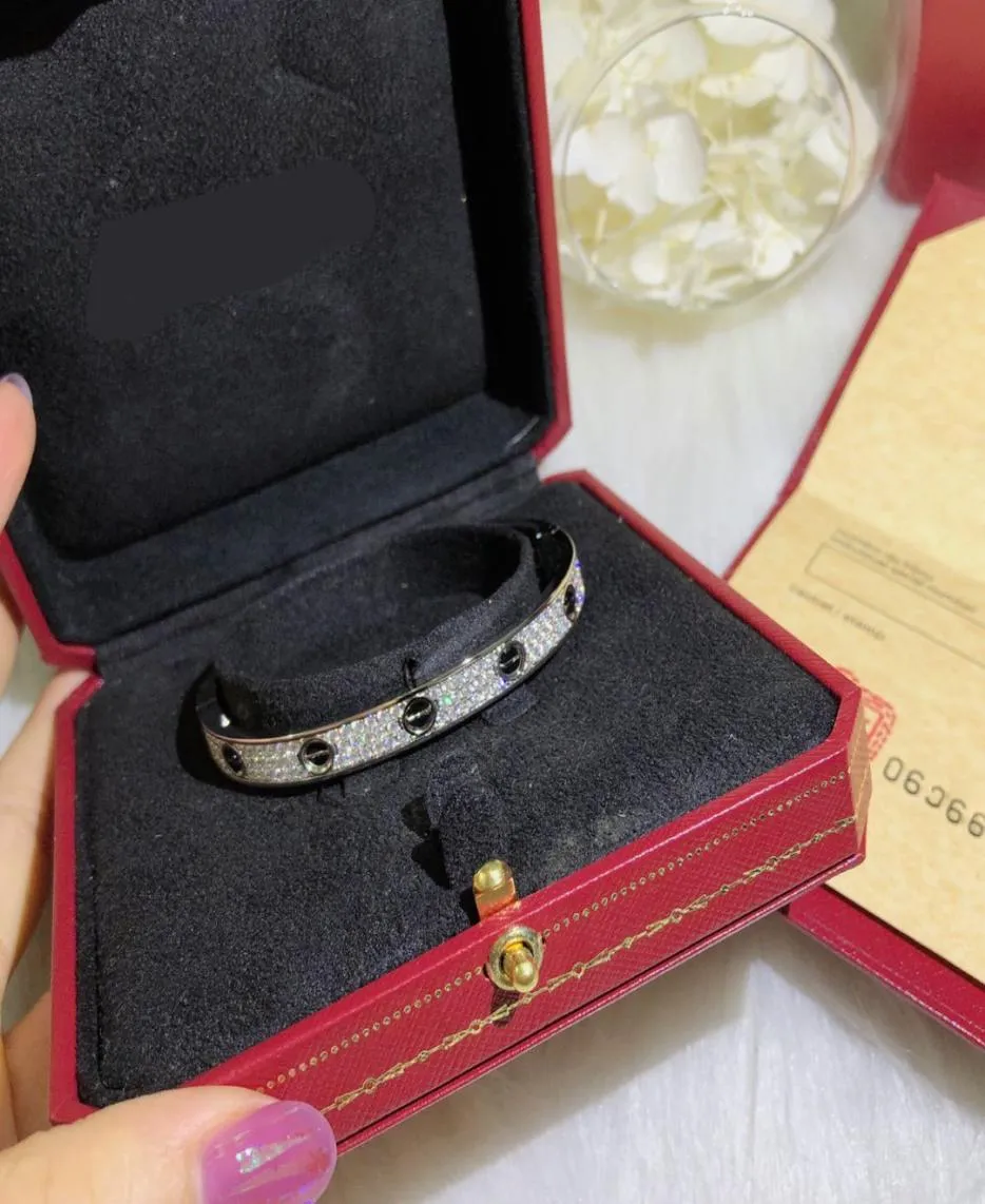 V Gold Bangle Designer Bracelets Top Version Classic Black Agate Gold Bracelets Platinum sizes 1619 With box8304213