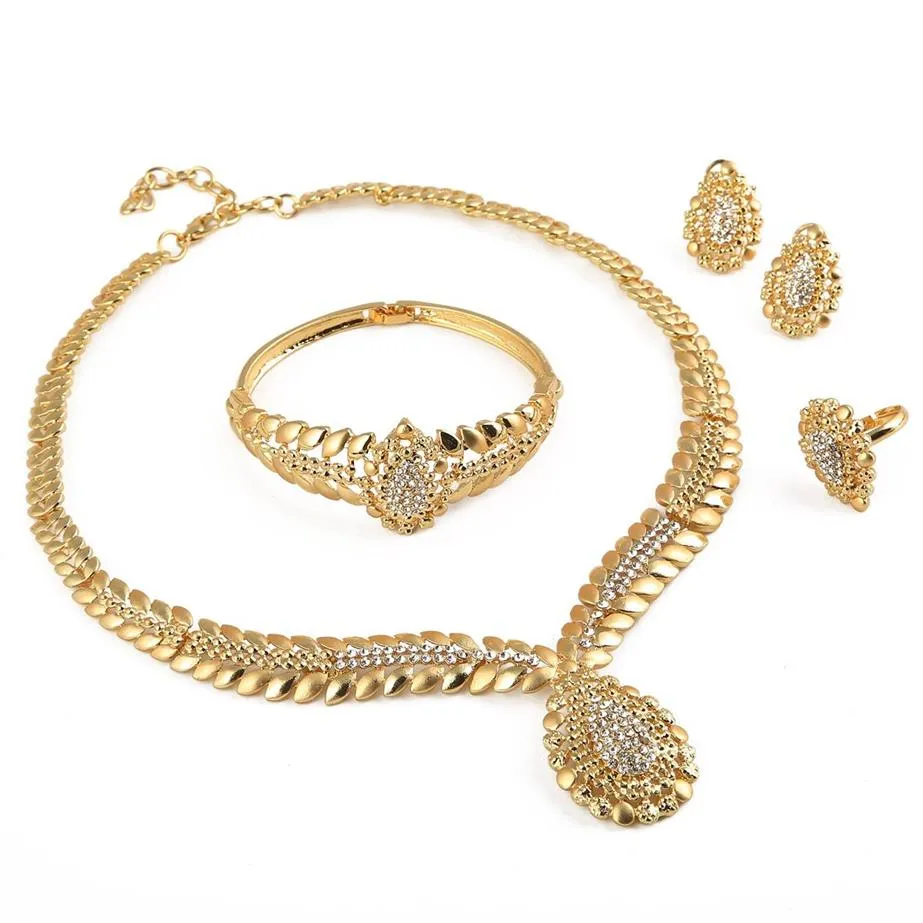 24K Gold Plated Ethiopian Jewelry Set White Stone Choker Jewelry Set Habesha Eritrea Women Trendy Jewelry267T