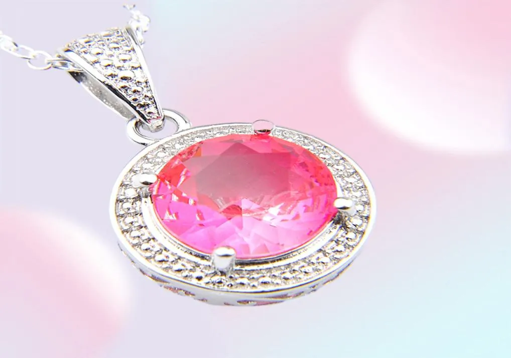 10 pièces Luckyshine 4 couleurs en option dégradé multicolore tourmaline gemmes argent pendentifs colliers pour femmes 2353788