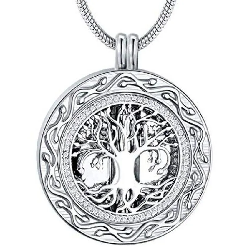 Pamięci dary - „Zawsze w moim sercu” Naszyjnik - „Tree of Life” biżuteria kremacyjna dla popiołów - Keepsake249e