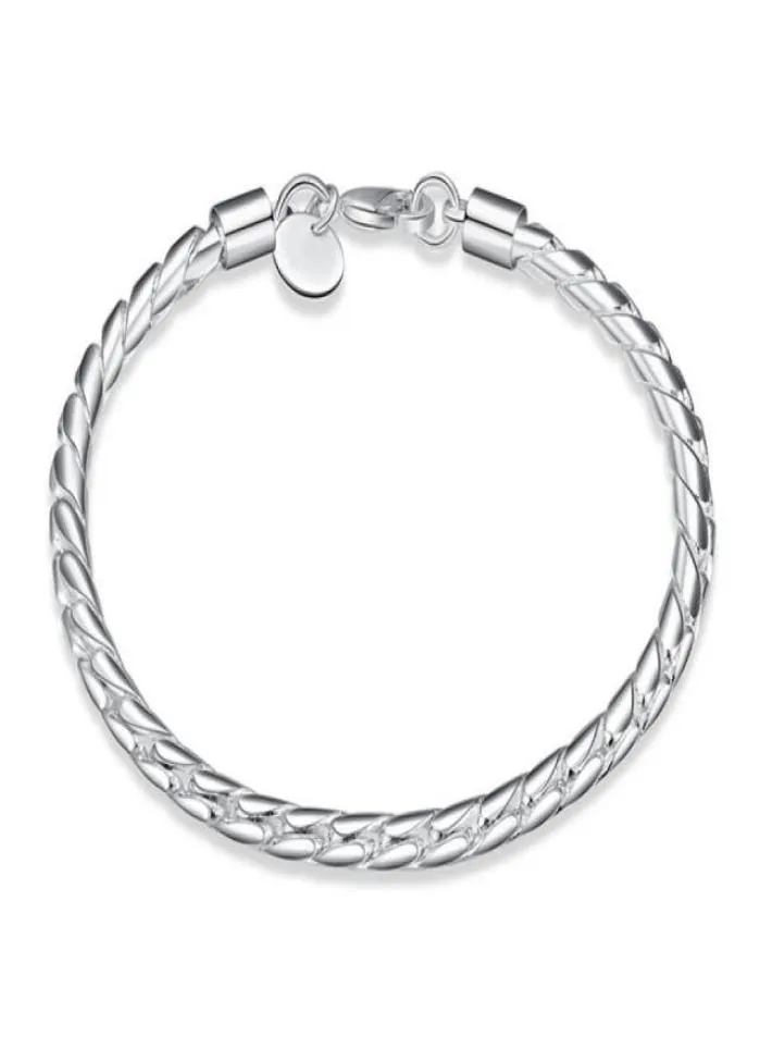 Small Ed Rope Hand Chain Sterling Silver Plated Armband Men and Women 925 Silver Armband SPB21051234431372138